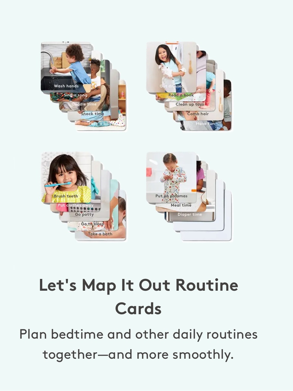 Lovevery Routine Cards for Kids - Daily Activity Planning Cards (Blue, White)